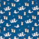French Terry "Pinguin&Seehund", königsblau