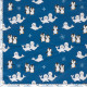 French Terry "Pinguin&Seehund", königsblau