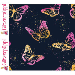Glitzerpüppi Sweat - Schmetterling, marine