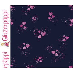 Glitzerpüppi French Terry - Herzchen