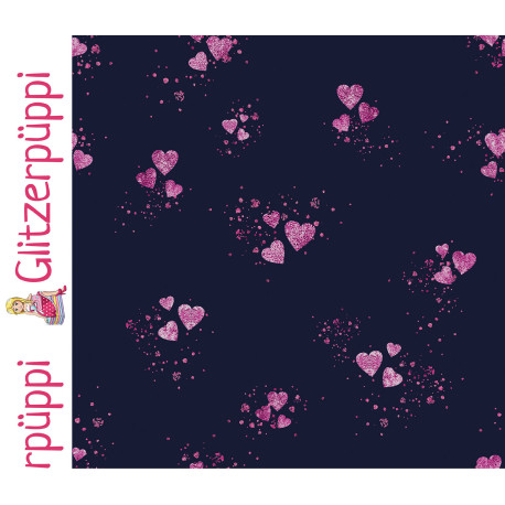Glitzerpüppi French Terry - Herzchen
