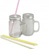Sublimation Mason Jar Henkelglas mit Deckel und Trinkhalm